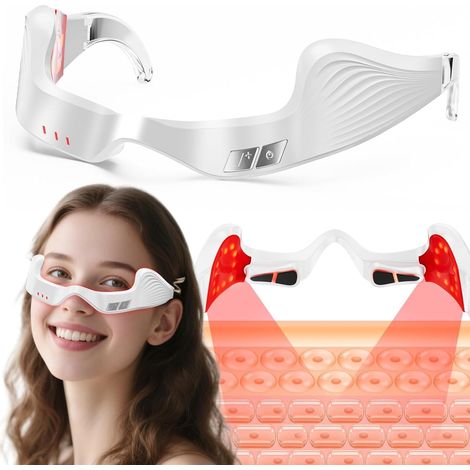 Sous l'œil massageur de dispositif de thérapie de lumière rouge, Lunettes de thérapie de lumière rouge,Masque d'œil de lumière rouge pour le traitement des sacs oculaires,Cercles sombres