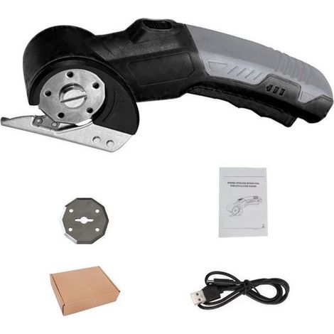 Ciseaux électriques sans fil – Coupe-carton et tissu – LED – Rechargeable – Sécurité – Noir (1/5)