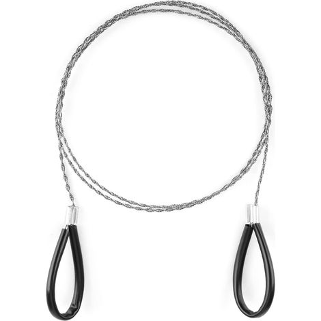 1 - Scie à fil - Tronçonneuse de poche - Rotation 360 degrés - Acier inoxydable - Pour camping et survie - Argent - 65cm (1/5)