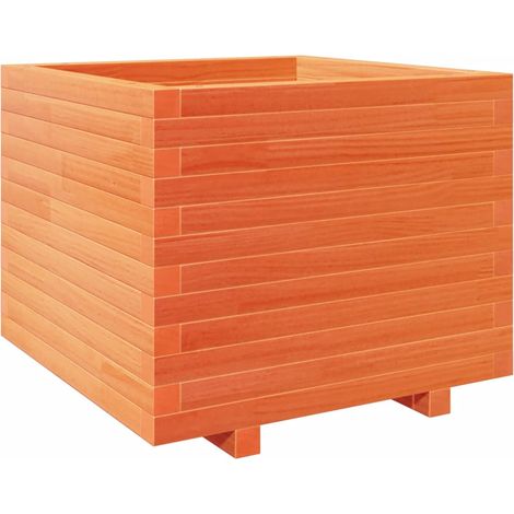 Fioriera rialzata per piante fiori terrazza giardino finitura a cera 60 x 60 x 49,5 cm legno di pino massiccio marrone 020038474
