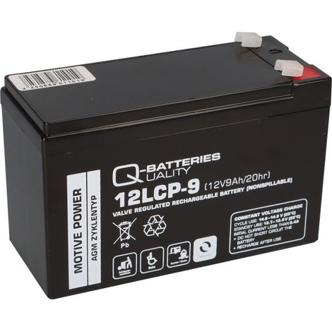 Q-Batteries 12LCP-9 / 12V - 9Ah Blei Akku Zyklentyp AGM - Deep Cycle VRLA (1/5)