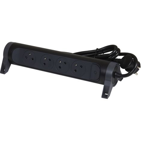 LEGRAND - Multiprise FB 4x2P+T prenium rotative et fixable 1.5m noir (1/5)
