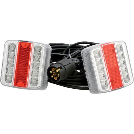 Equipement signalisation blanc rouge avec aimants magnetiques, long. cable 7,5 m