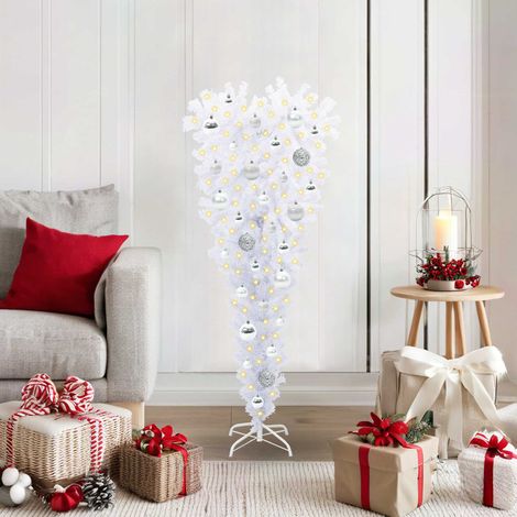 vidaXL Artificial Christmas Tree with Stand White 120 cm PVC and Steel (1/5)