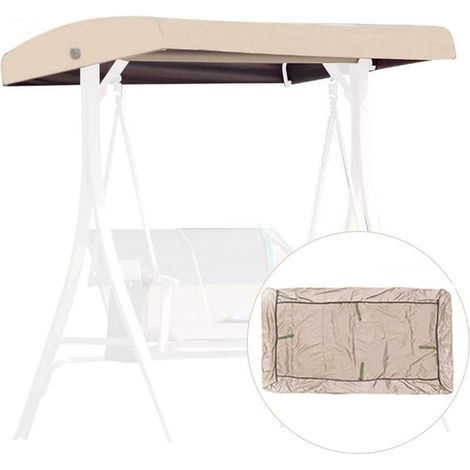 1 Bâche de remplacement pour balançoire 3 places, tissu Oxford imperméable, résistance UV, 191x120x23cm, pour jardin terrasse (1/5)
