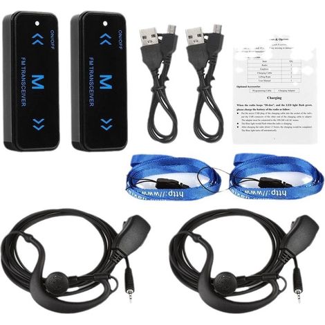 Lot de 2 talkies-walkies portables pour adultes, radios bidirectionnelles, mini talkies-walkies de restaurant, 0,5 W, UHF 400-480 MHz-AquaForge (1/2)
