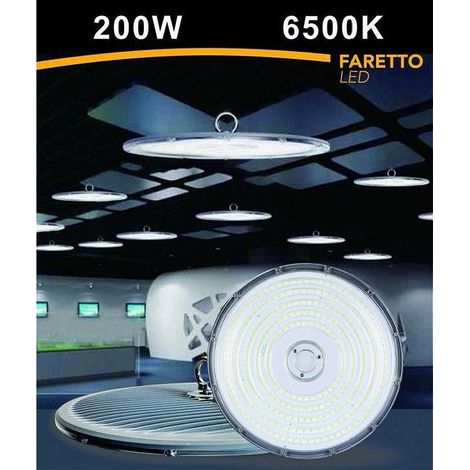 Trade Shop - Faro Led Slim Industriale 200w Ufo Lampada Riflettore Ip65 Luce Fredda He02-200w - (1/5)