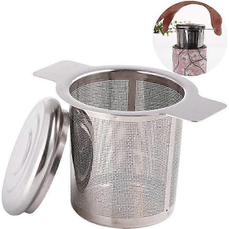 Passoire à thé en acier inoxydable, infuseur à thé non toxique et durable, avec couvercle et filtre à thé. (1/5)