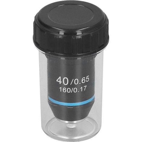 Achromatisches Mikroskopobjektiv 40x, hohe Vergrößerung, 20,2 mm Gewinde, Standard RMS, Schwarz, 195
