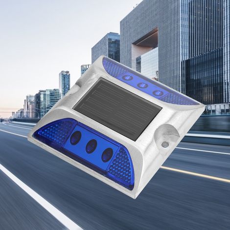 LED-Solar-Bodenmarkierungsleuchten, wasserdicht, für den Außenbereich, Einfahrt, Straße, Autobahn, mit Erdspieß, blau (1/5)