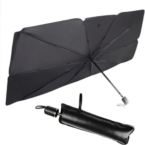 Parasol plegable para coche - Protección para el parabrisas - Negro (1/4)