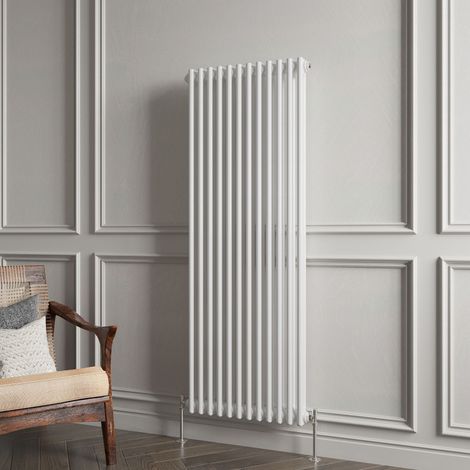 Biubiubath Traditional Cast Iron Style Radiator Vertical 2 Column White 1500x560mm