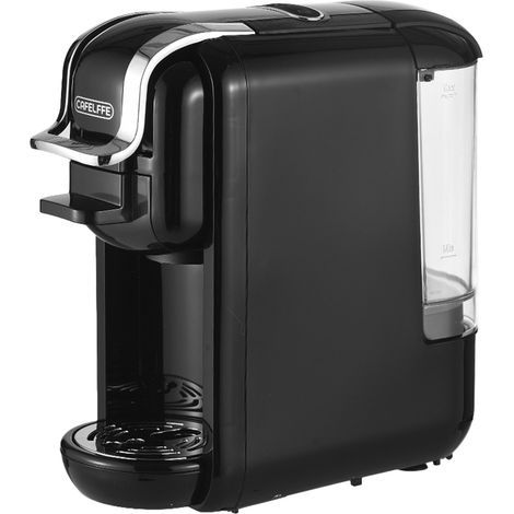 Macchina da caffè programmabile MK603 multi-capsula con estrazione a pressione di 19 bar per capsule Nes/DG ESE e caffè macinato, 20 secondi RAPIDI (ABS, nero, 600 ml) (1/4)