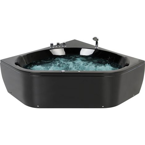 Baignoire d'Angle Hydromassante Acrylique 140 cm LED