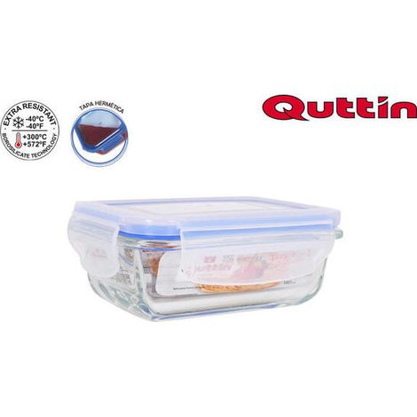 fiambrera taper rectangular con tapa hermetica 180 ml quttin