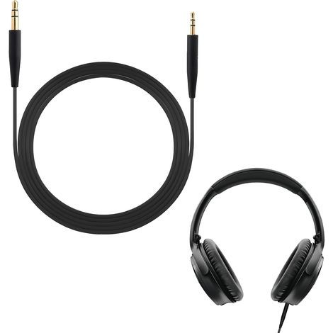 Cable de audio de 3,5 mm a 2,5 mm, cable de repuesto para auriculares estéreo compatible con Bose QC35 II, compatible con Bose QC45, blindado, 1,4 m, negro. (1/5)