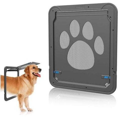 Porte moustiquaire pour chien avec fermeture magnétique, porte moustiquaire pour porte coulissante/fenêtre verrouillable pour chien, 37 cm de largeur x 42 cm de hauteur (1/3)