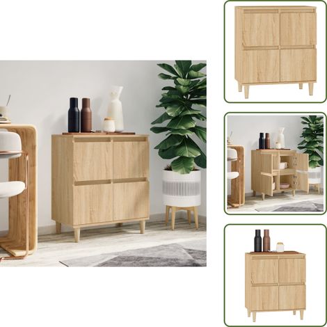 Buffet Chêne sonoma 60x35x70 cm Bois d'ingénierie - Buffet En Bois - Meuble De Rangement - Armoire Murale - Commode - Décoration Intérieure (1/5)