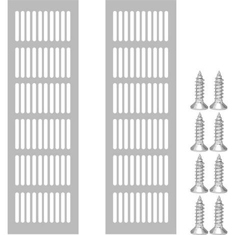 LaBlanc – 2 Stück rechteckiges Lüftungsgitter, Aluminium-Lüftungsgitter, Außen-Lüftungsgitter 80 x 250 mm
