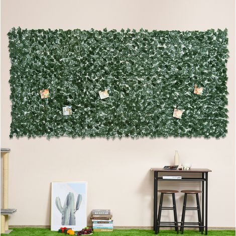Brise-vue haie artificielle 300x150 cm en polyéthylène vert foncé pour balcon – MEUBLIV (1/5)