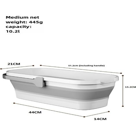 Seau pliable en gros, seau à franges, vente à l'unité, lavage ménager, lavage de sol et de voiture, stockage d'eau, grand seau rectangulaire (seau pliable moyen) (1/5)