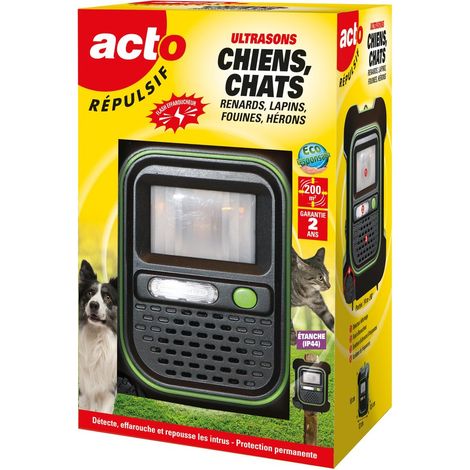 Batteriebetriebenes Ultraschall-Abwehrgerät für Hunde, Katzen, Füchse, Kaninchen, Marder und Reiher ACTO
