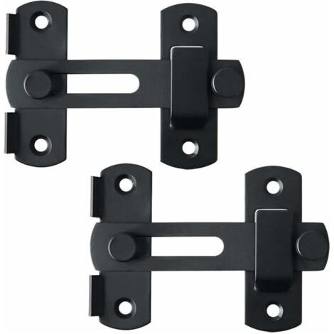 royaluxe -Loquet et targette,Verrou de Porte Coulissante Serrure de Porte Loquet à Bascule Boulon de Verrouillage de Boucle avec Vis pour Porte, Fenêtre, Placard et Jardin, Noir Mat en Acier Inoxydabl