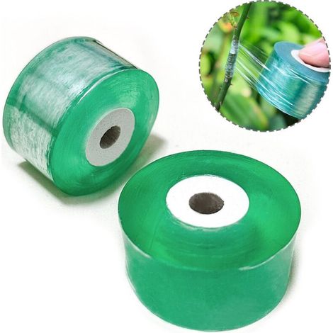 Veredelungsband Vert Autocollant Pfropfband 100 m x 3 cm 2 Pièces,barrière contre l'humidité Veredelungstape Stretch et Ruban Transparent (1/5)