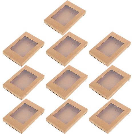 Boîtes d'emballage en papier kraft, boîtes de rangement pour cadeaux d'anniversaire, lot de 10. (1/5)