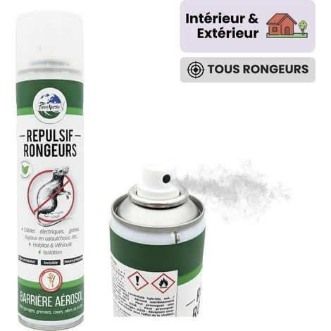 Répulsif rongeur haute protection – Spray actif d'origine végétale – Protection câbles électriques et tuyaux en caoutchouc – Effet immédiat – Terra Nostra