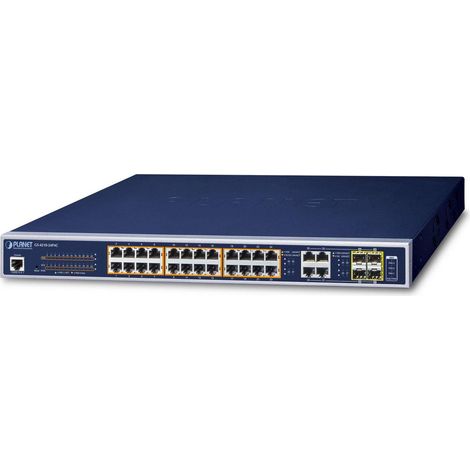 4 Power 24-Port 10/100/1000T 802.3at Switch und 4 Gigabit TP/SFP Ports GS421024P4C