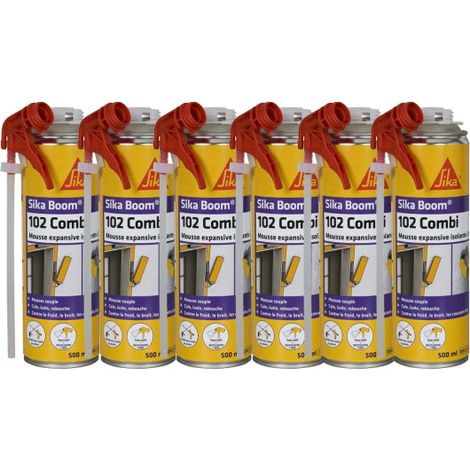 6er-Pack SIKA Sika Boom 102 Combi-Polyurethanschaum-Expansionsmittel - 500ml