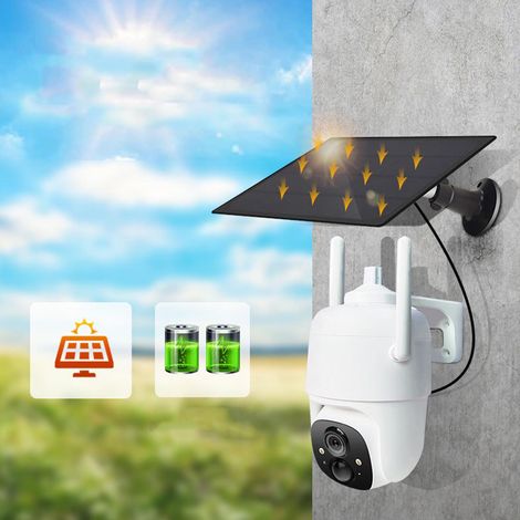 2-Megapixel-Überwachungskamera mit 355° Schwenk-, 90° Dreh- und Neigefunktion geeignet für den Heimgebrauch bietet Nachtsicht ohne toten Winkel Farb-HD geringer Stromverbrauch und batteriebetriebenes  (1/5)