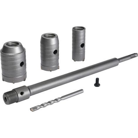 Lochsägen-Set, Ø 30 mm, 40 mm, 50 mm, Betonbohrer 350 mm SDS Plus Verlängerungsstange mit Hartmetallspitze, Lochsäge für Ziegel, Stein, Beton, Zement (1/5)