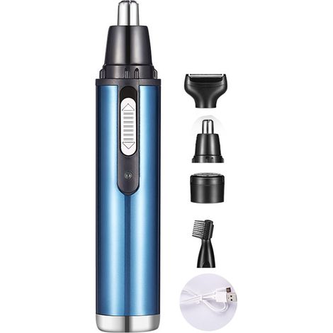 Tondeuse à poils de nez électrique 4 en 1 Sky Blue YD-103 pour hommes : rasoir, tondeuse à poils de nez, mini-rasoir, tondeuse à poils d'oreilles (1/5)