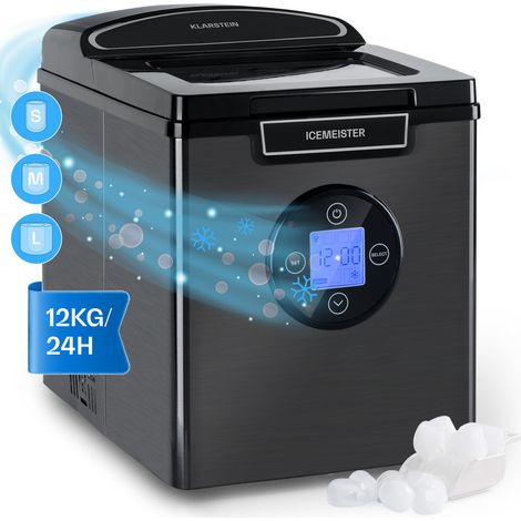 Icemeister 2G Machine à glaçons 12kg/24h affichage LCD acier inoxydable