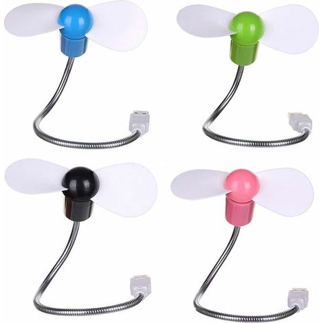 Mini ventilateur USB (lot de 4) - Ventilateur portable et flexible pour ordinateur de bureau-AquaForge