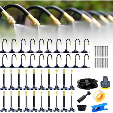 Kit Arrosage Automatique 20m, Système Irrigation Goutte À Goutte, Buse Laiton 360°, Jardin Serre