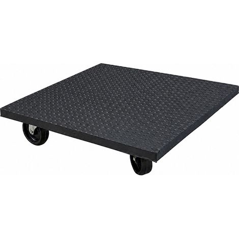 Vassoio scorrevole in legno rivestito in gomma antiscivolo - Dimensioni 600x600 mm - Carico massimo 350 kg - Ruote in nylon - 860000322 (1/3)