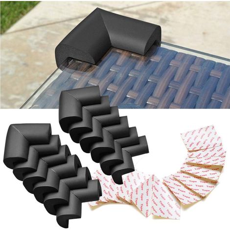 (Lot de 12, noir), protège-coins de table en mousse pour éviter les chocs entre les enfants