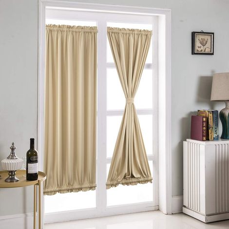Door Curtain, Room Curtain, Thermal Insulating Curtain, Blackout Curtain for Bedroom Window, Living Room, 1 Pack (Beige, 64 x 102 cm) (1/5)