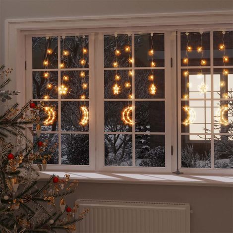 vidaXL Luces estrella y luna 138 LEDs blanco cálido con control remoto (1/5)
