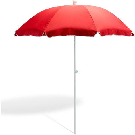 Plážový slnečník 180 cm UV30 Beach, terakota (1/5)