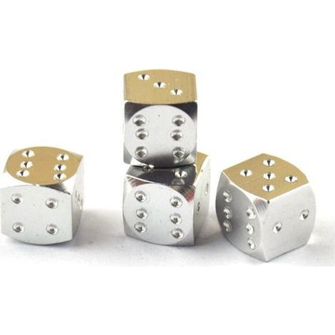 [JAMAIS UTILISÉ] Lot de 4 bouchons de valve de pneu en métal argent.. (1/3)
