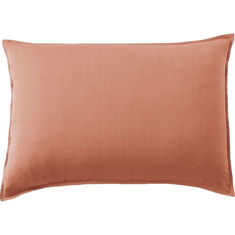 Taie d'Oreiller 50 x 70 cm en Lyocell Uni Lysandre Terracotta (1/4)