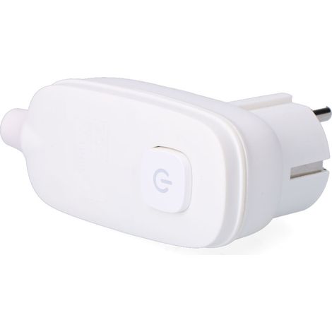 Clavija con t/t (schuko) + interruptor luminoso 16 a 250 v, blanca, 95 x 40 x 70 mm (retractilado)