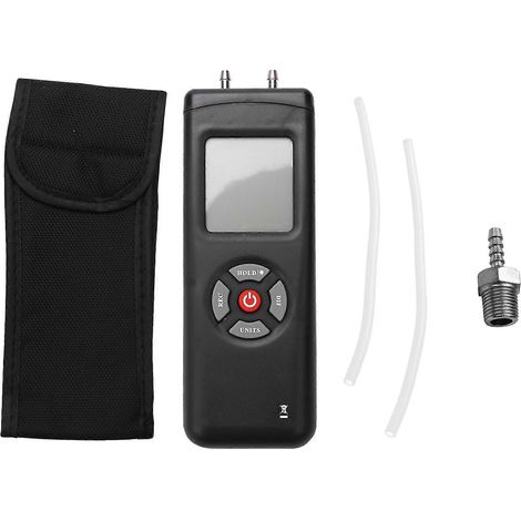 Manomètre numérique portable à main pour l'air, le vide et les gaz, avec rétroéclairage, 11 unités +/- (1/5)