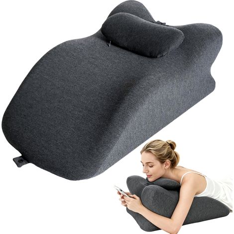 Coussin incliné mousse à mémoire 4-en-1 Gris Foncé, Oreiller anti reflux gastrique et soutien dos pour lit et canapé (1/5)