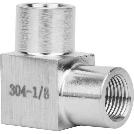 Raccord coudé à double filetage femelle BSPP à angle droit pour eau, air et huile, 1/8 po