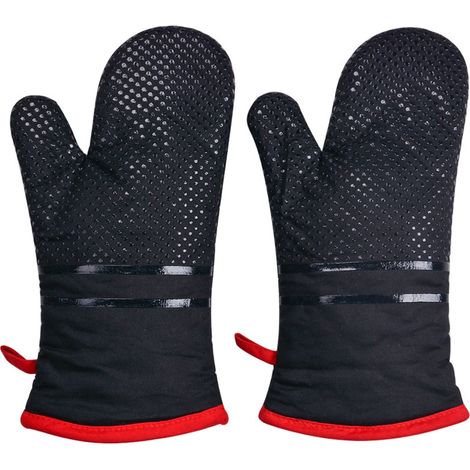 Gants de cuisine professionnels résistants à la chaleur - Noirs (1/5)